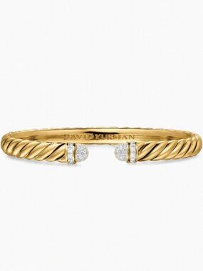 ◽️David Yurman◽️ 6.2mm Gold-Plated Engraved Cable Bracelet